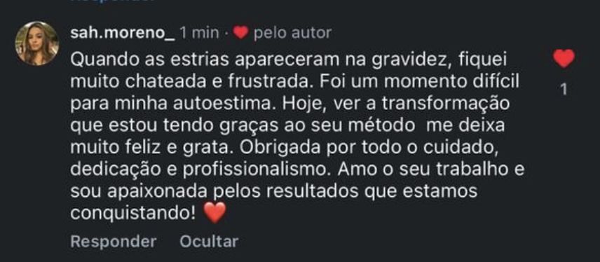 Depoimento de paciente que voltou a usar biquíni após tratar estrias com Scarllet Mery